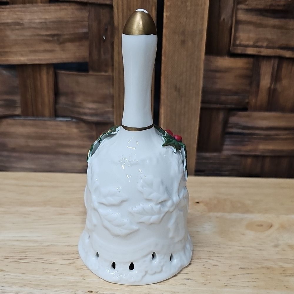 Porcelain Bell with Holly Design - Picture 3 of 7